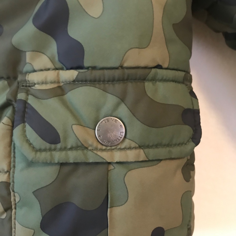 Little Me Puffer Jacket Camo 18 M Green Orange - Picture 5 of 16
